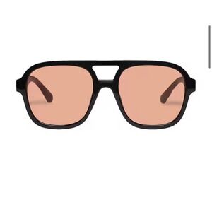 AIRE Whirlpool Aviator Sunglasses Black Tan Tint Recycled Plastic